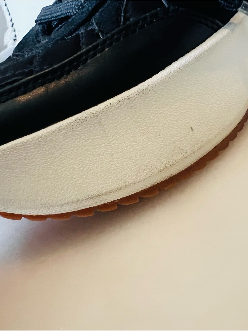 Zara Black Quilted Sneakers with White Soles and Brown Toe Accents - Picture 9 of 12